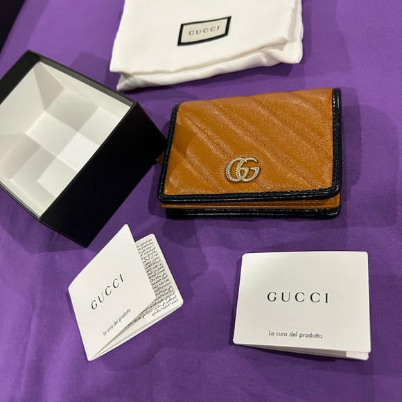 Gucci Wallet Card Case GG Marmont Leather Authentic - Picture 3 of 8